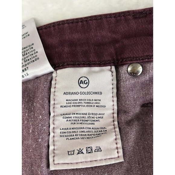 Adriano Goldschmied Jeans Womens 28R Maroon The Farrah Skinny High Rise - Picture 14 of 16